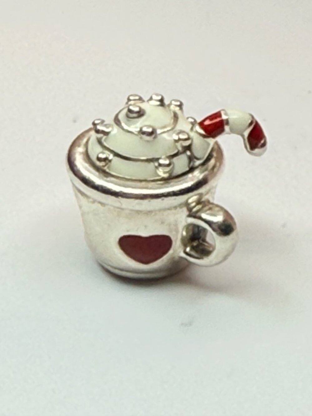 Pandora Retired Cocoa & Candy Cane Hot Chocolate Christmas Charm 797523ENMX